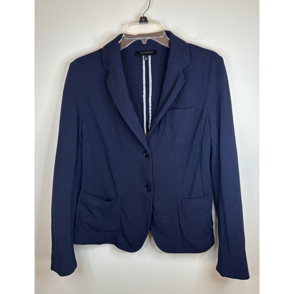 Talbots Jackets & Blazers - TALBOTS Blazer Navy Blue Women 10 Single Breasted Cotton Jacket Nautical Office